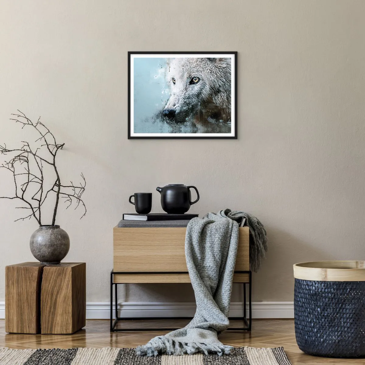 Pôster com moldura preta - Conheça a alma do lobo - 50x40 cm