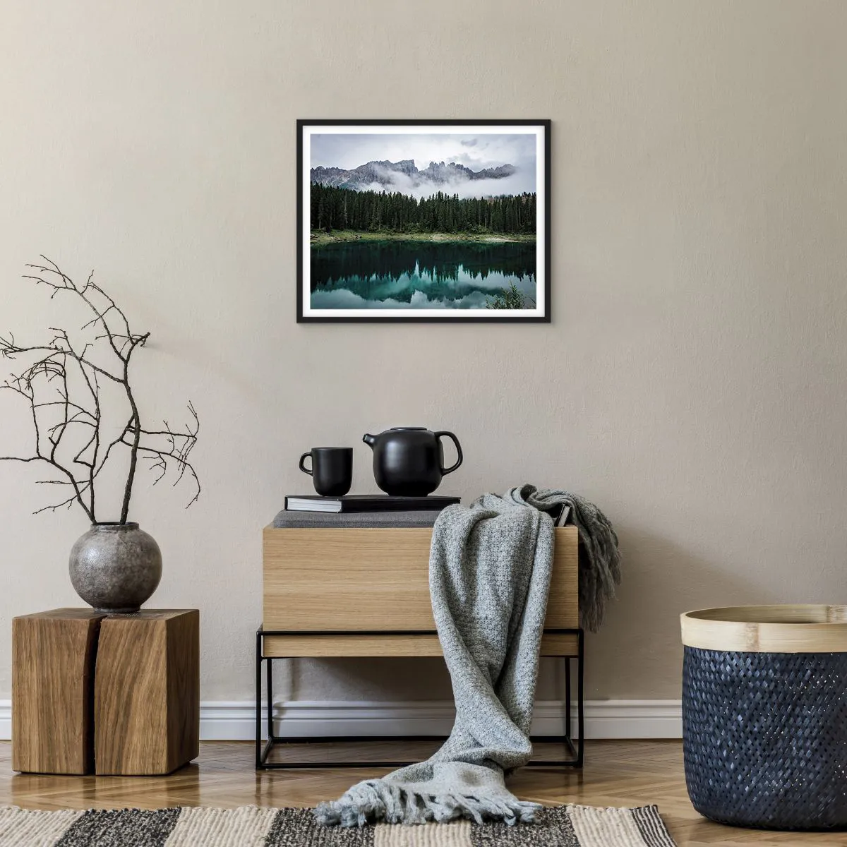 Plakat i sort ramme - Hys, tys, lad os ikke vække sovevandet... - 50x40 cm