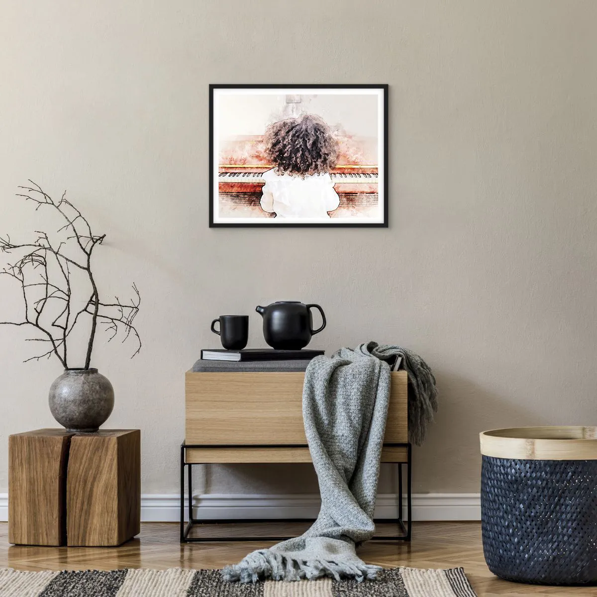 Affiche dans un cadre noir - Poster - Dans un nouveau monde - 50x40 cm