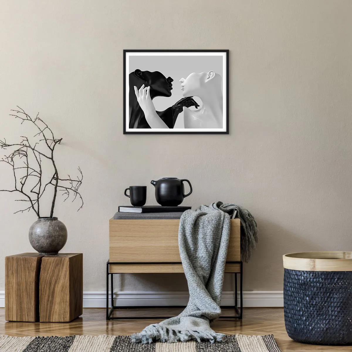 Affiche dans un cadre noir - Poster - Attraction - désir - 50x40 cm