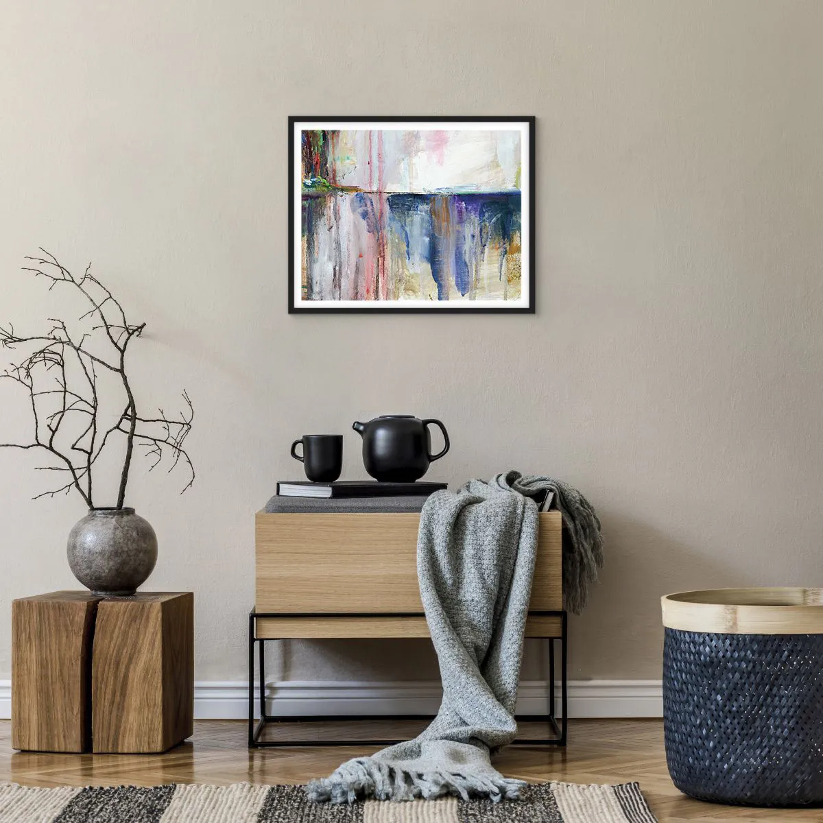 Poster in black frame - Colourful Impressions an Associations - 50x40 cm