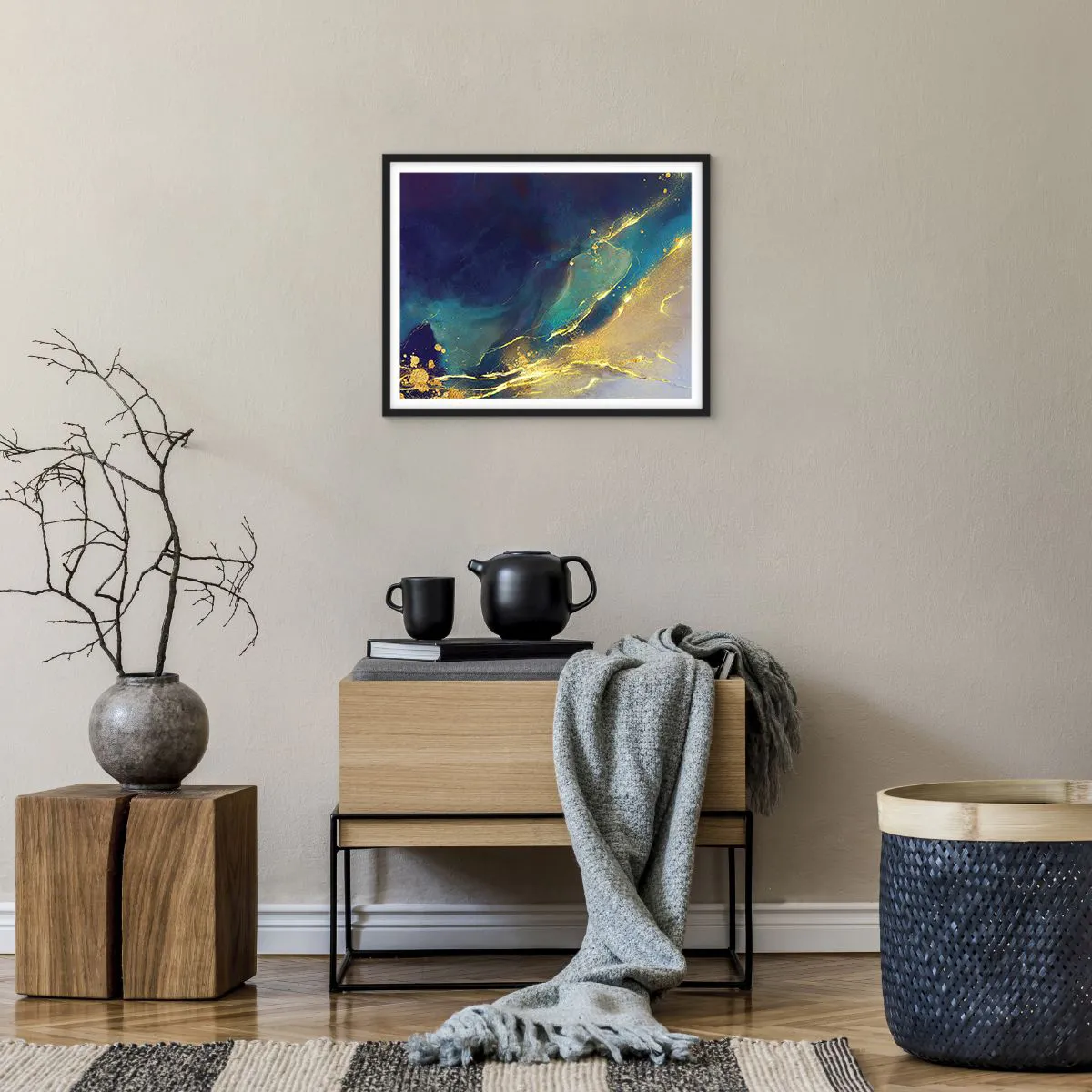 Plakat i sort ramme - Gylden marsk - 50x40 cm