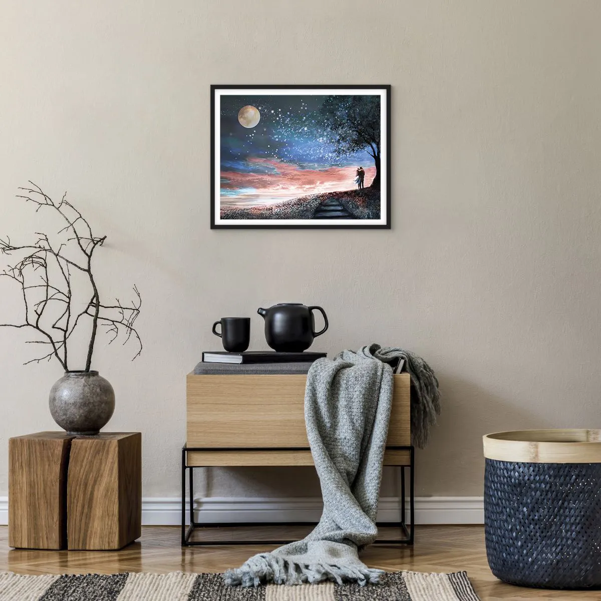 Affiche dans un cadre noir - Poster - Spectacle étoilé - 50x40 cm