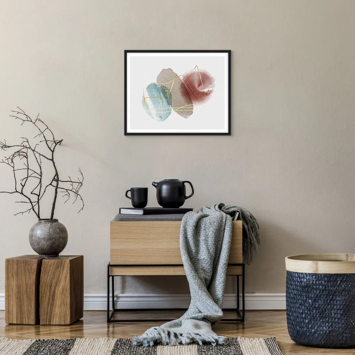 Poster in einem schwarzem Rahmen - Korallen des Weltraums - 50x40 cm