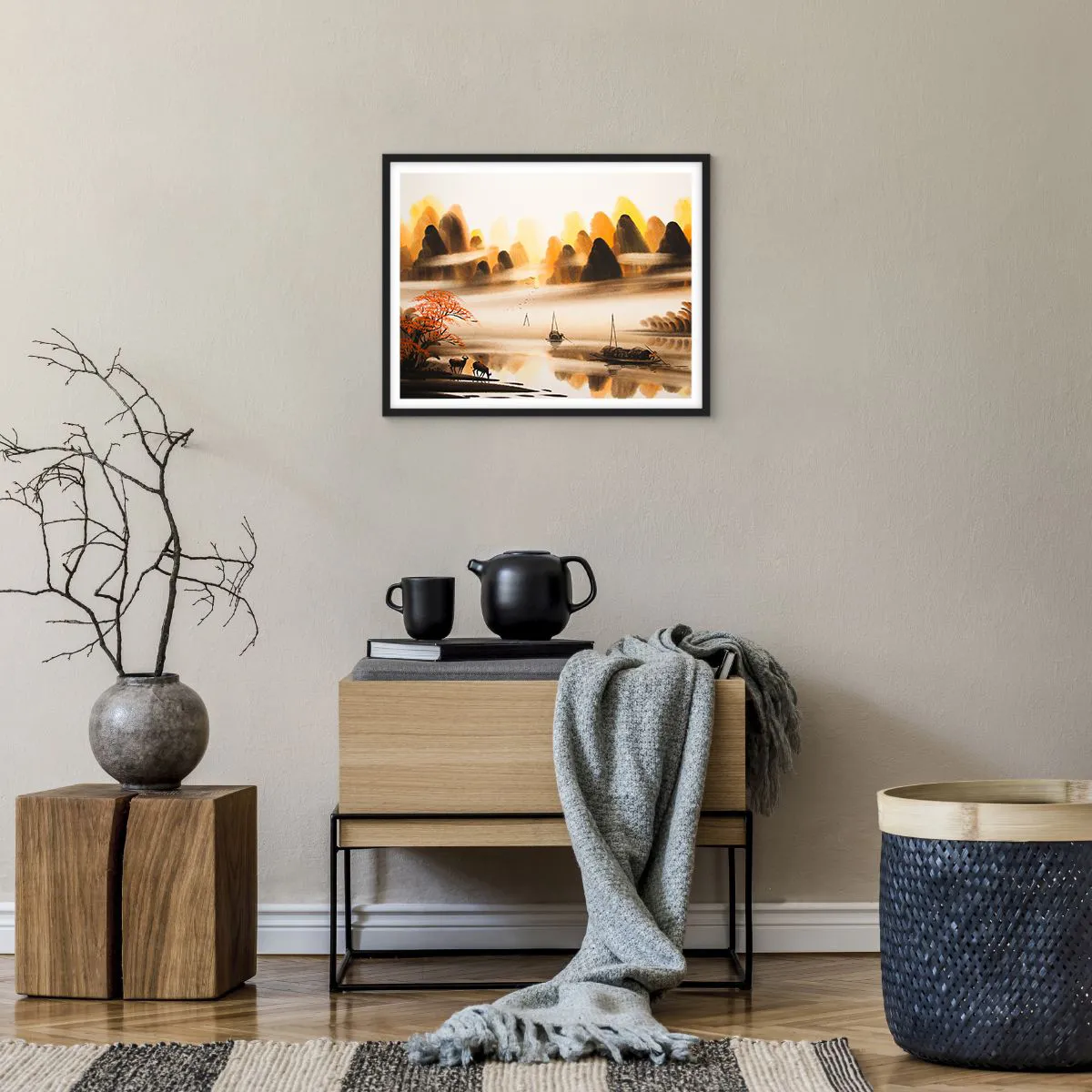 Affiche dans un cadre noir - Poster - Plus loin que l'Extrême-Orient - 50x40 cm