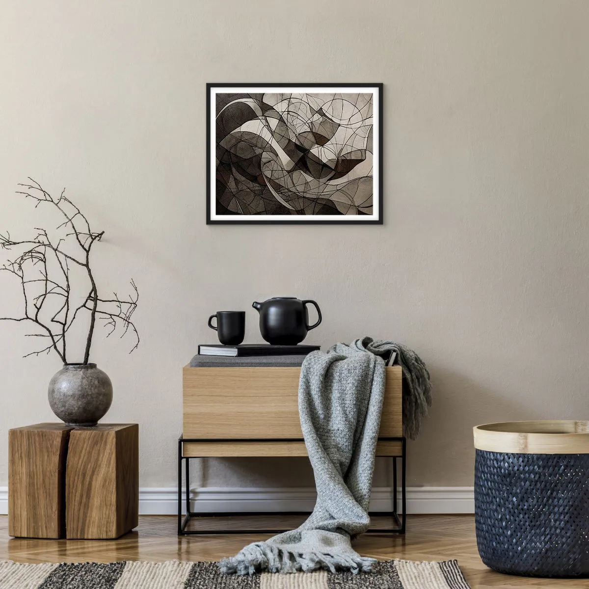 Plagát v čiernom ráme - Obeh farieb Zeme - 50x40 cm