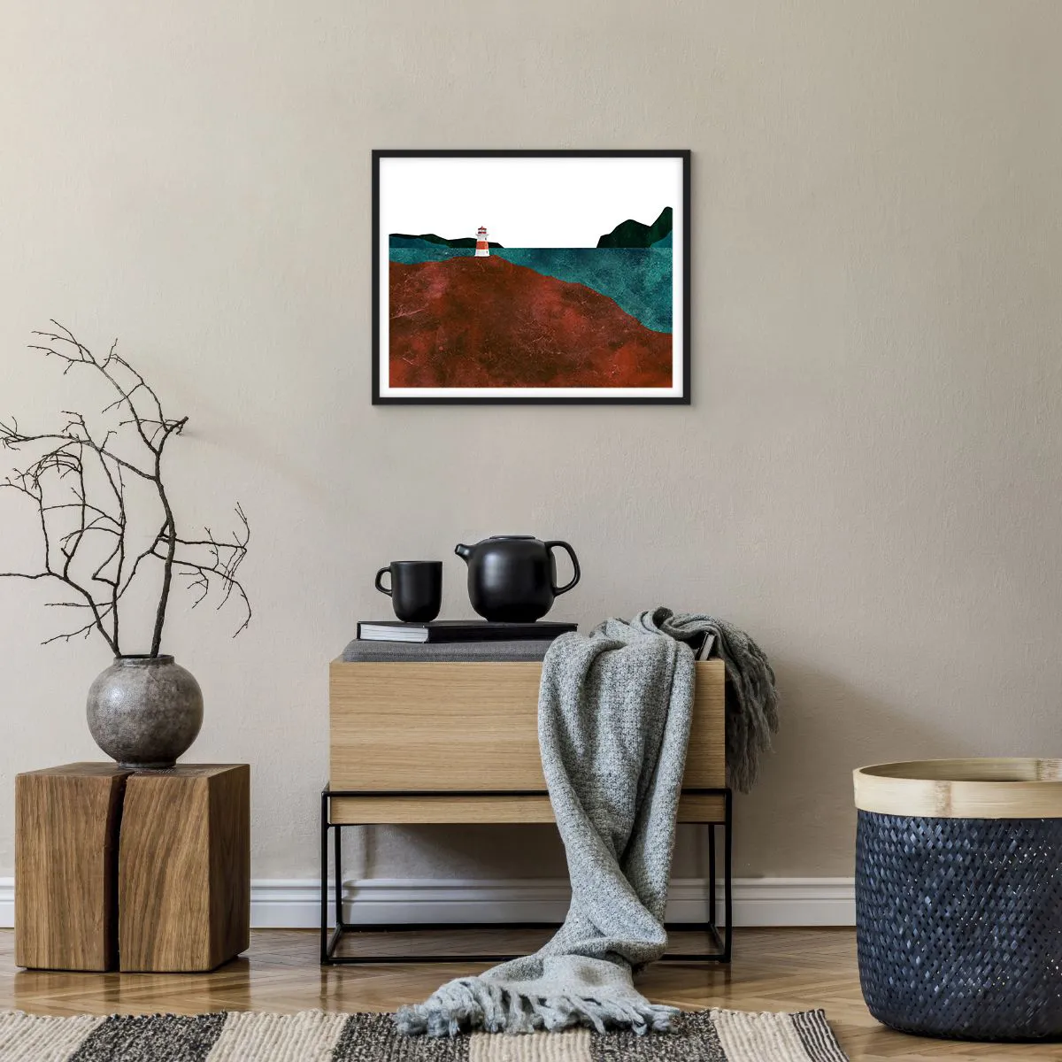 Affiche dans un cadre noir - Poster - En regardant la mer - 50x40 cm