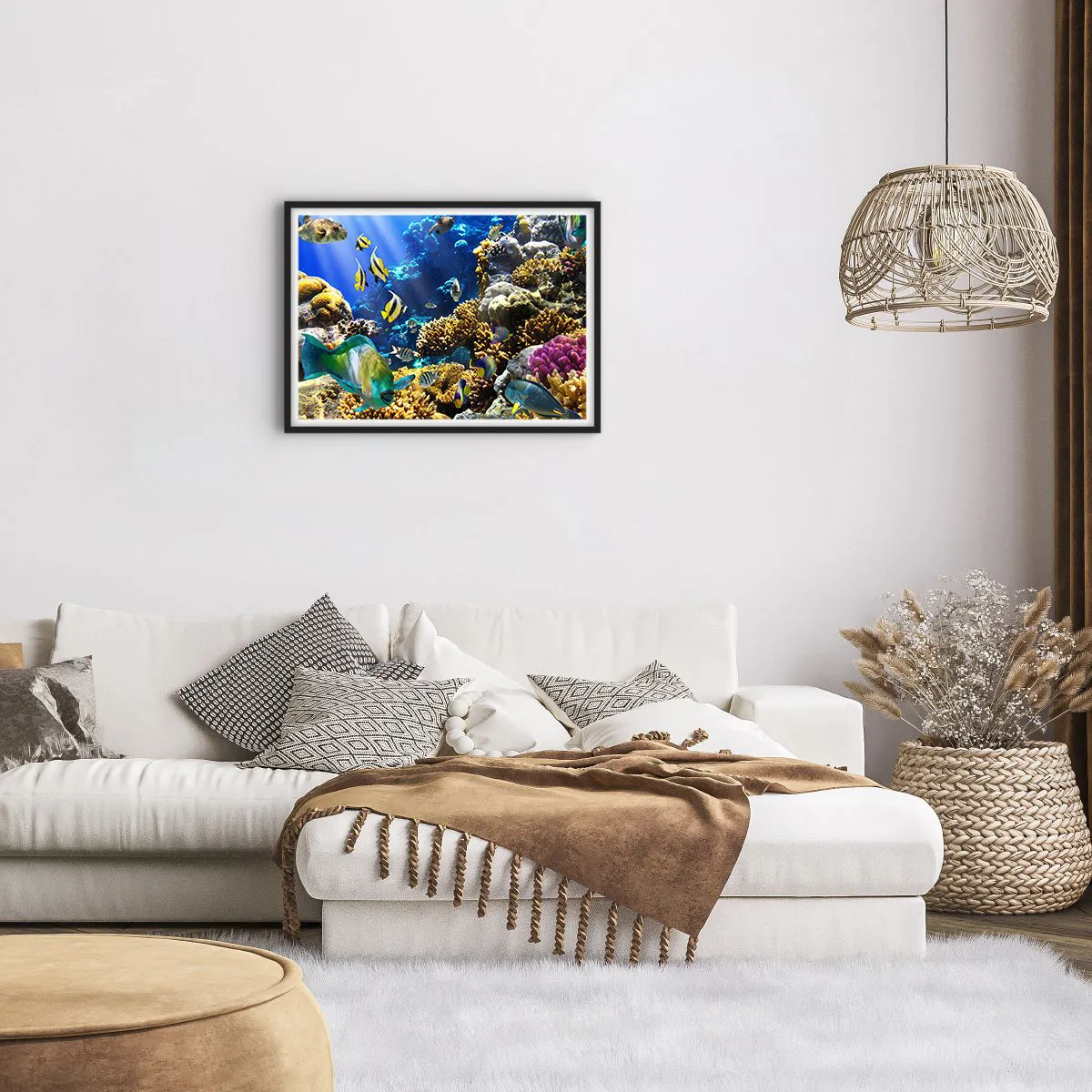 Pôster com moldura preta - Tráfego intenso no percurso de férias - 70x50 cm