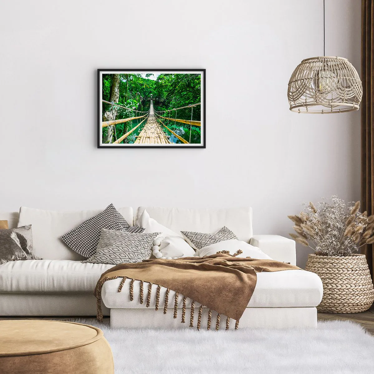 Poster in black frame - Small Bridge over the Green - 70x50 cm