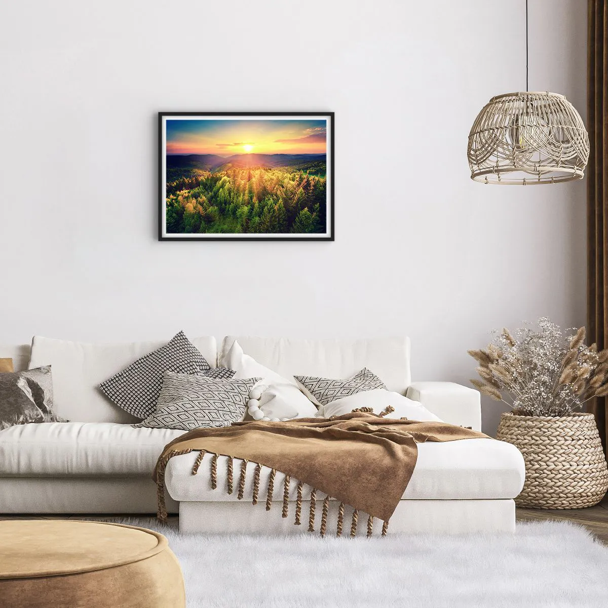 Plakat i sort ramme - Toppe og bjergtoppe - 70x50 cm