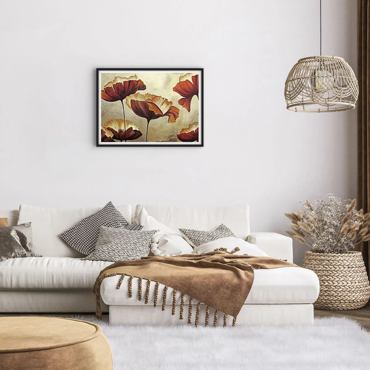 Affisch i svart ram - Ängsblommor - 70x50 cm