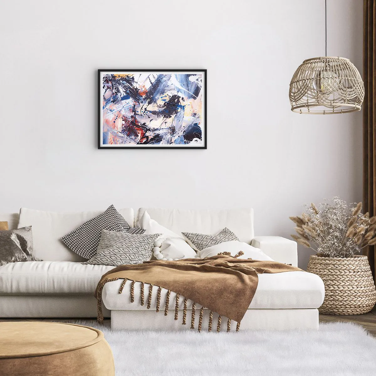 Poster in black frame - Crazy Dance of Abstraction - 70x50 cm