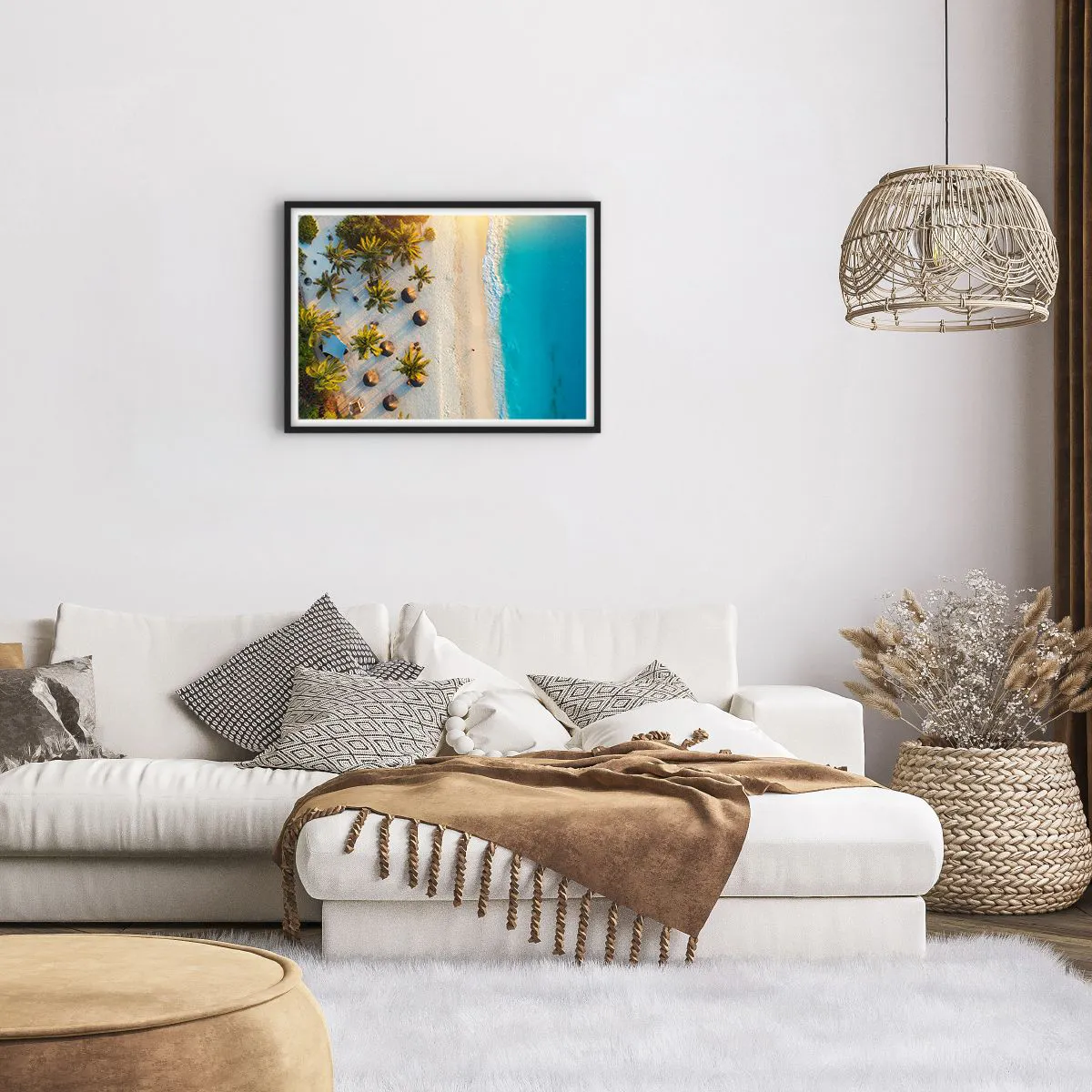 Plakat i sort ramme - Velkommen til paradis - 70x50 cm