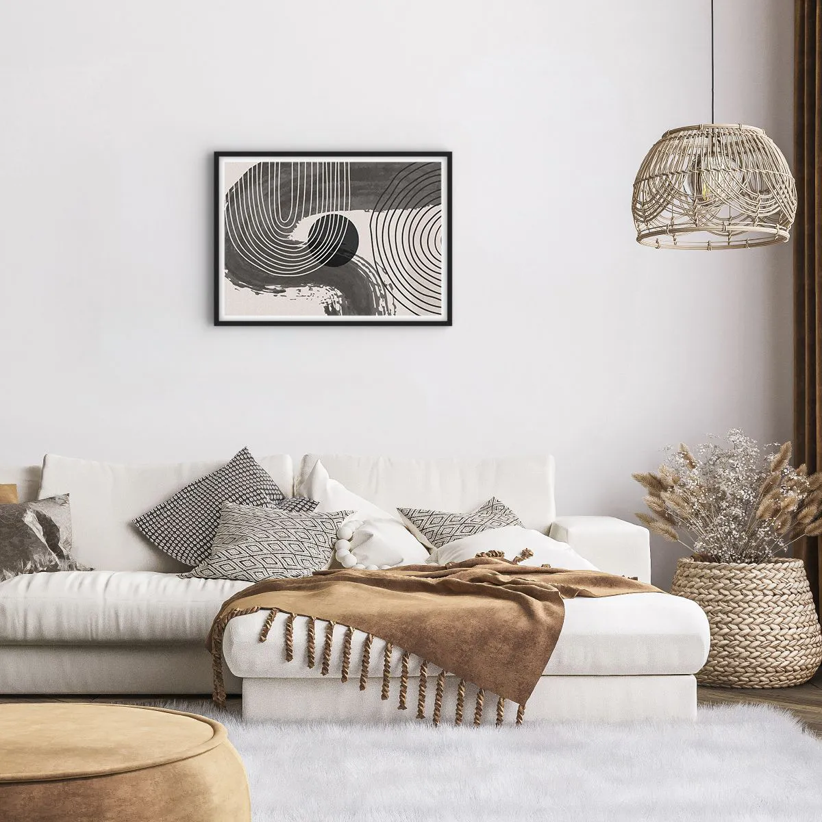 Plakat i sort ramme - Oval vinder - 70x50 cm