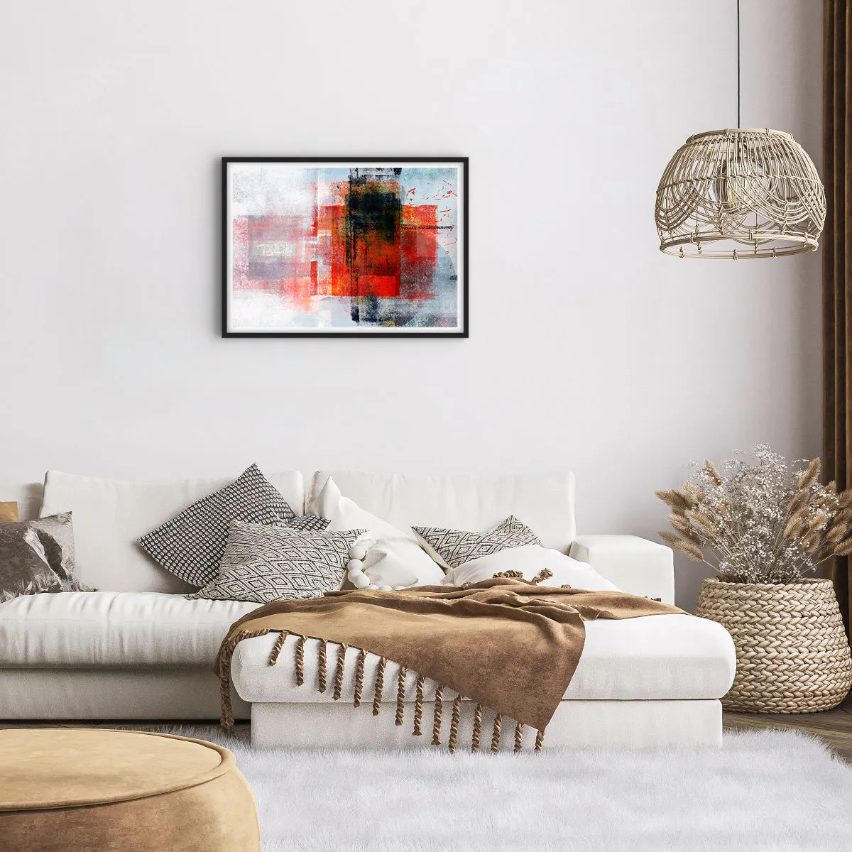 Poster in black frame - Glowing Composition - 70x50 cm