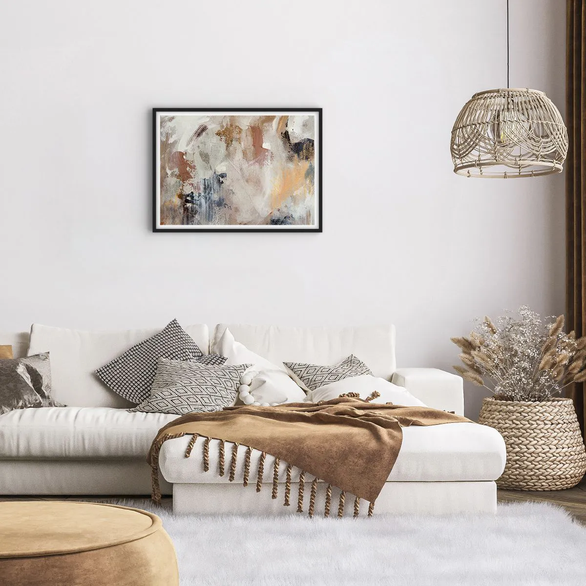 Poster in black frame - Foggy Abstract - 70x50 cm