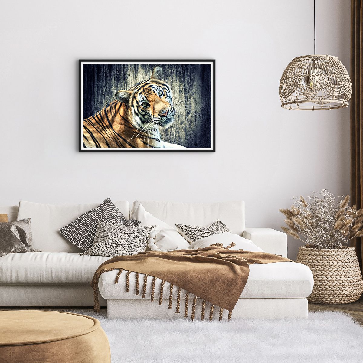 Affiche dans un cadre noir Animaux, Affiche dans un cadre noir Tigre, Affiche dans un cadre noir Afrique, Affiche dans un cadre noir Animal Sauvage, Affiche dans un cadre noir Inde