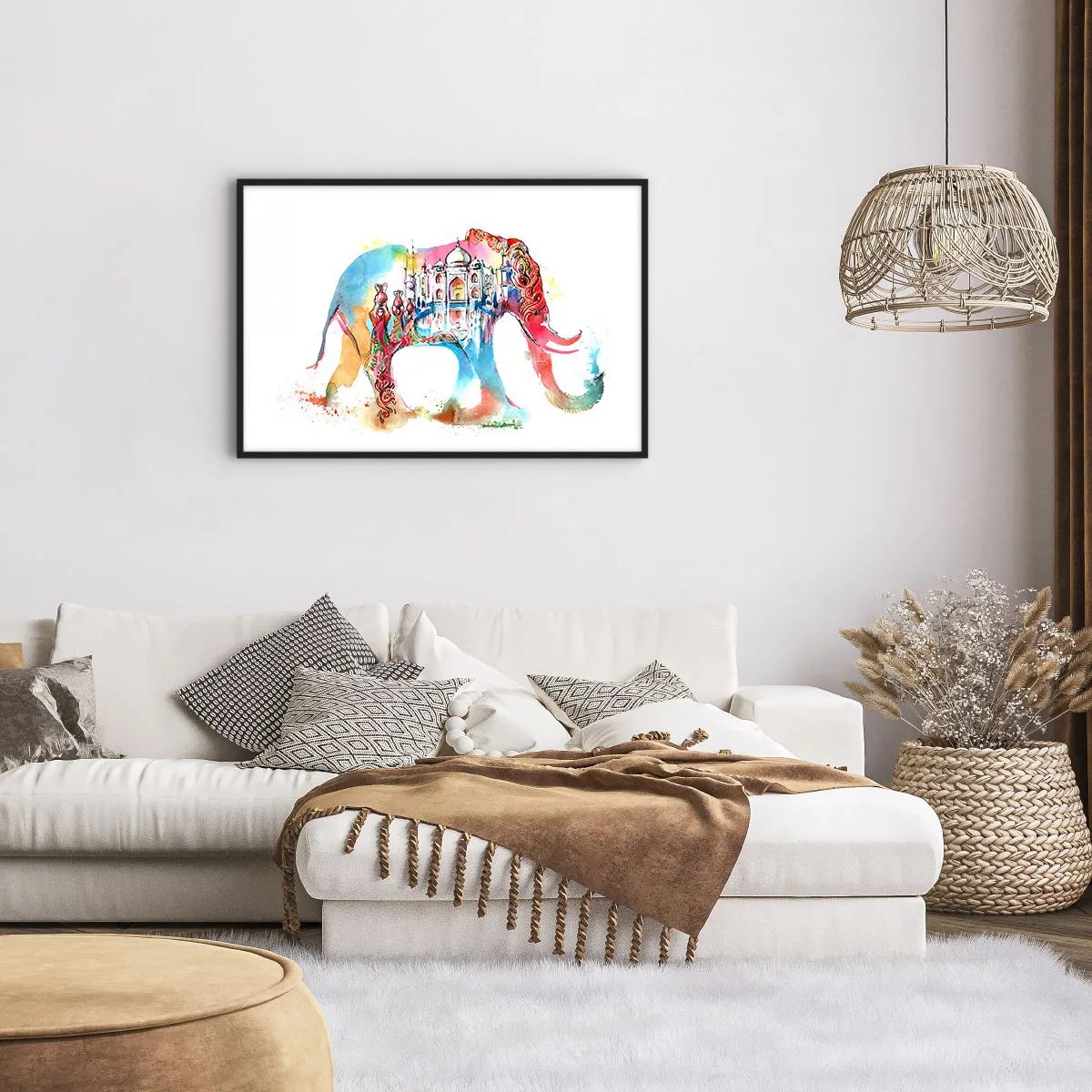 Plakat i sort ramme - Indien - kærlighedens aura - 91x61 cm