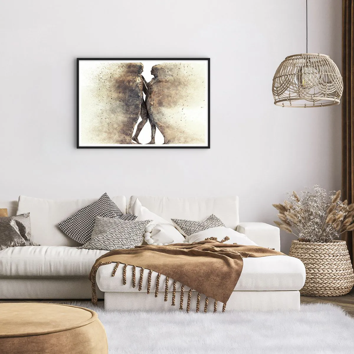 Plakat i sort ramme - Fra støv steg de til kærlighed - 91x61 cm