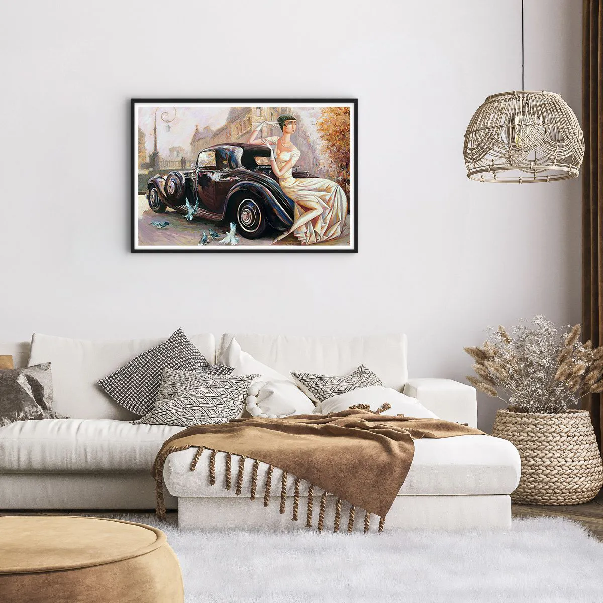 Plakát v černém rámu - Elegance v retro stylu - 91x61 cm