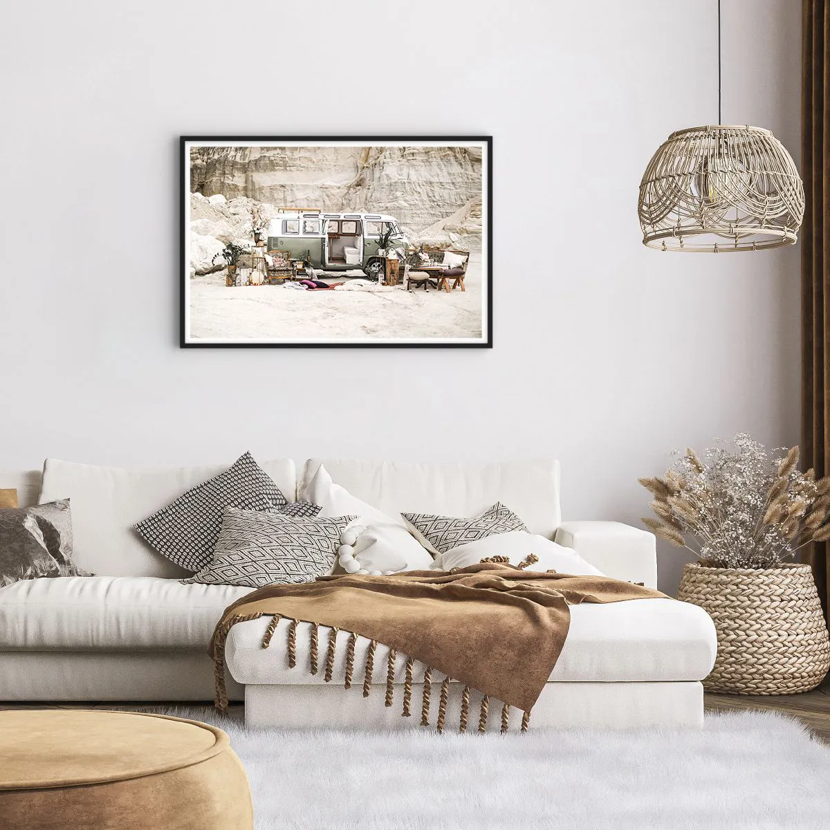 Plakat i sort ramme - Tid til at starte rejsen - 91x61 cm