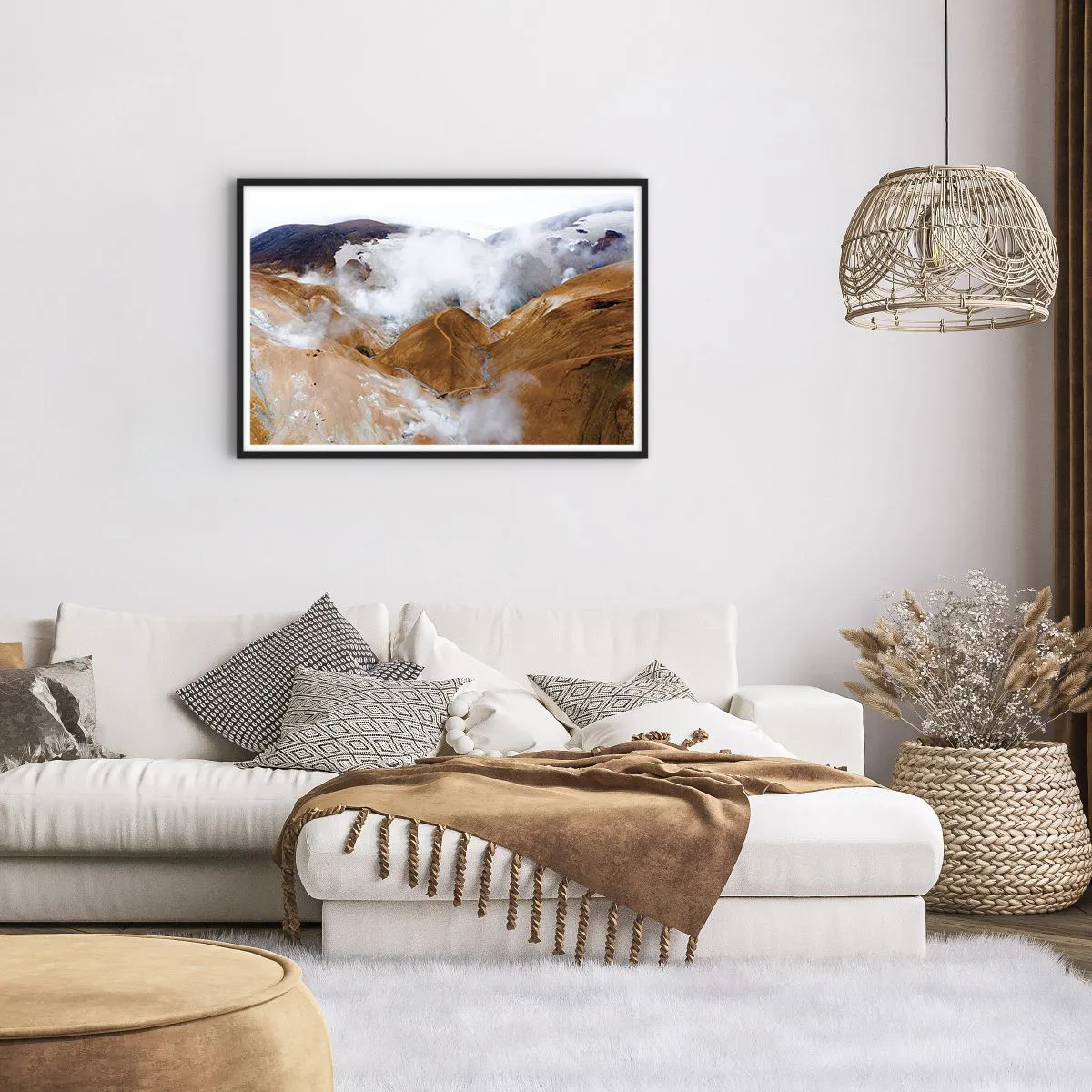 Plagát v čiernom ráme - Drsná krása Islandu - 91x61 cm