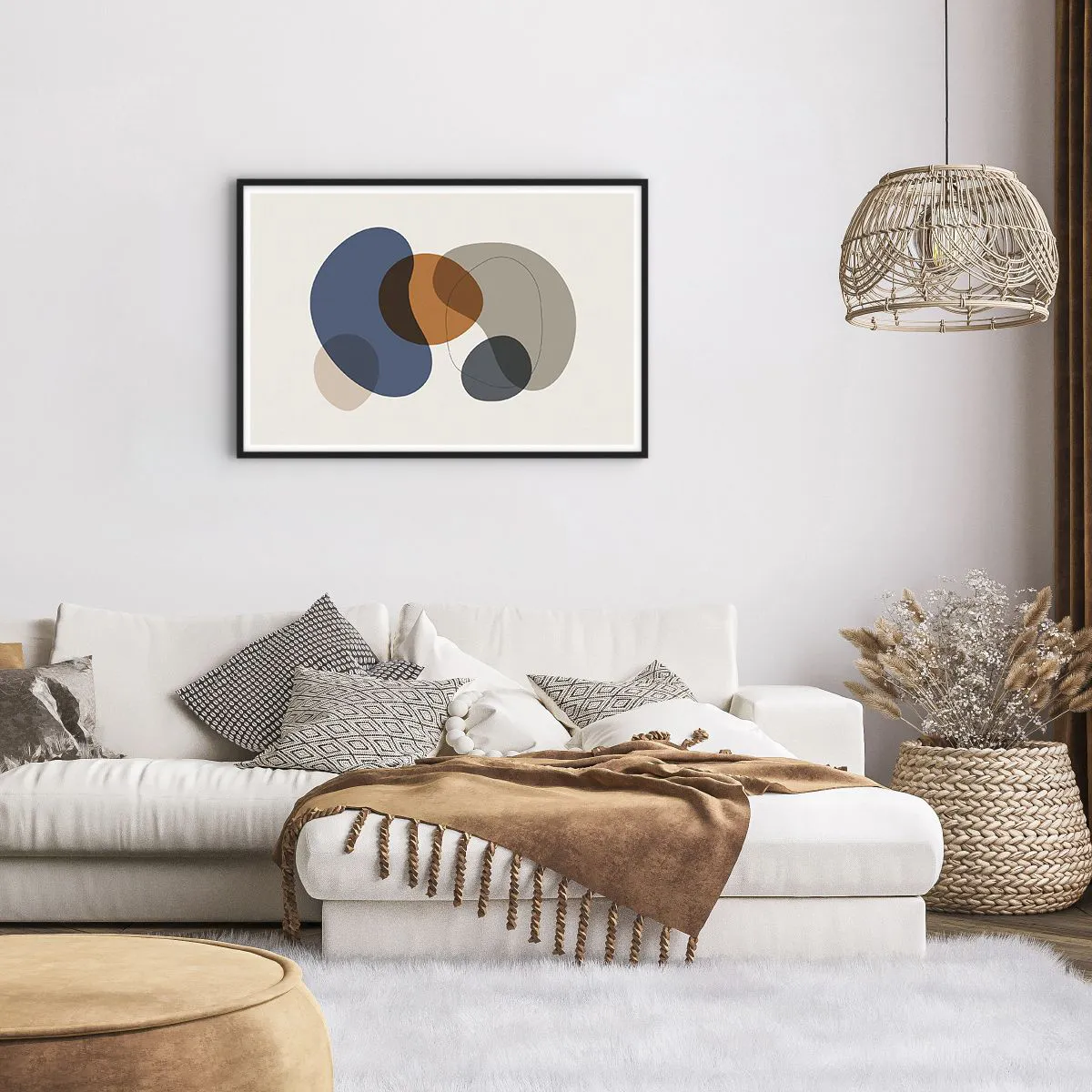 Affiche dans un cadre noir - Poster - Gouttes de couleur - 91x61 cm