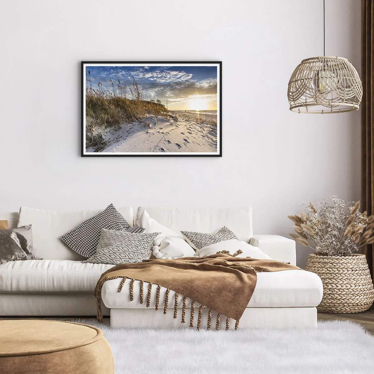 Poster in einem schwarzem Rahmen - Einladung zu einem Spaziergang - 91x61 cm