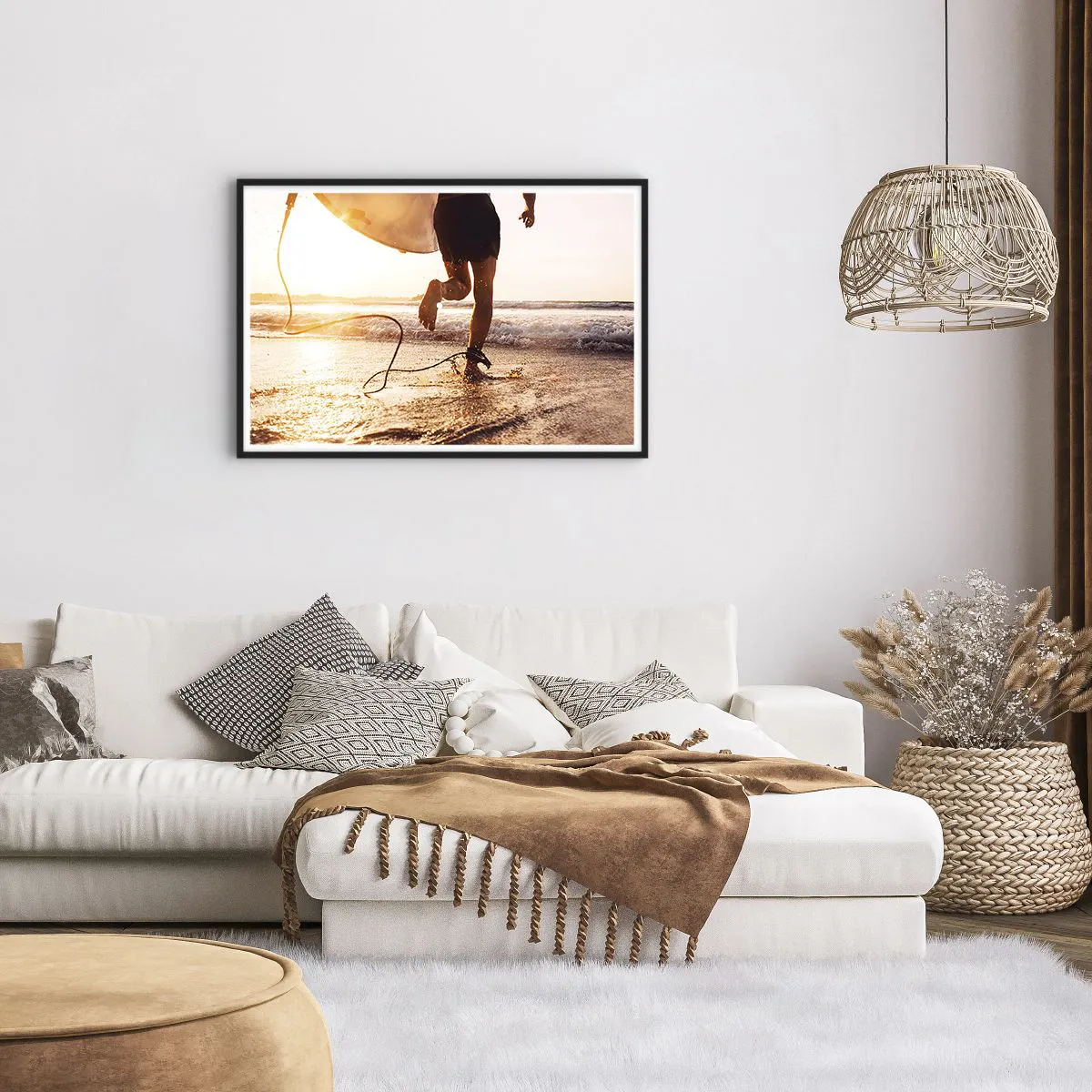 Affiche dans un cadre noir - Poster - A la rencontre des vagues - 91x61 cm
