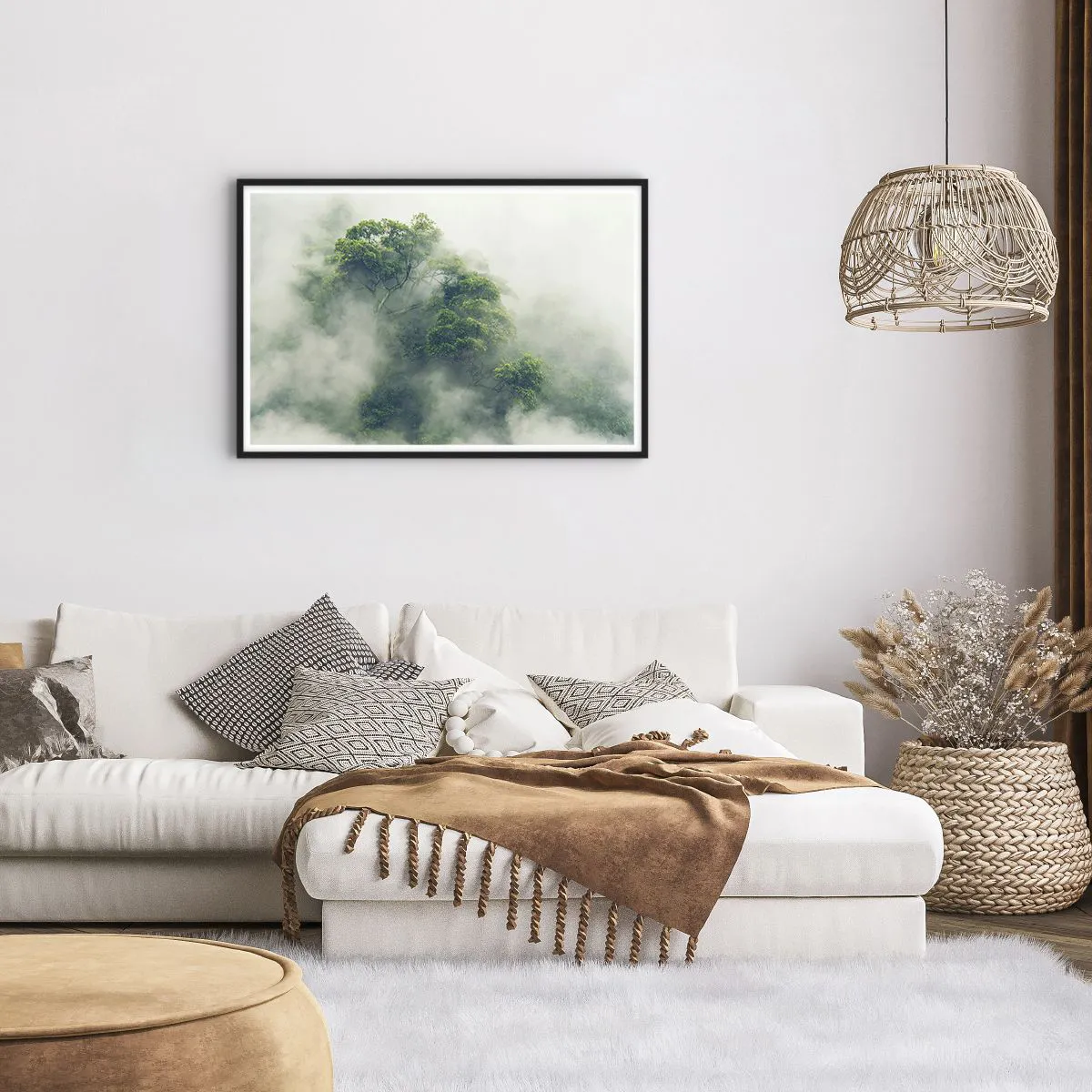 Poster in black frame - Wrapped In Fog - 91x61 cm