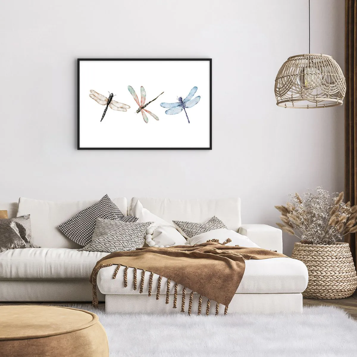 Plagát v čiernom ráme - Beztiažové vážky - 91x61 cm