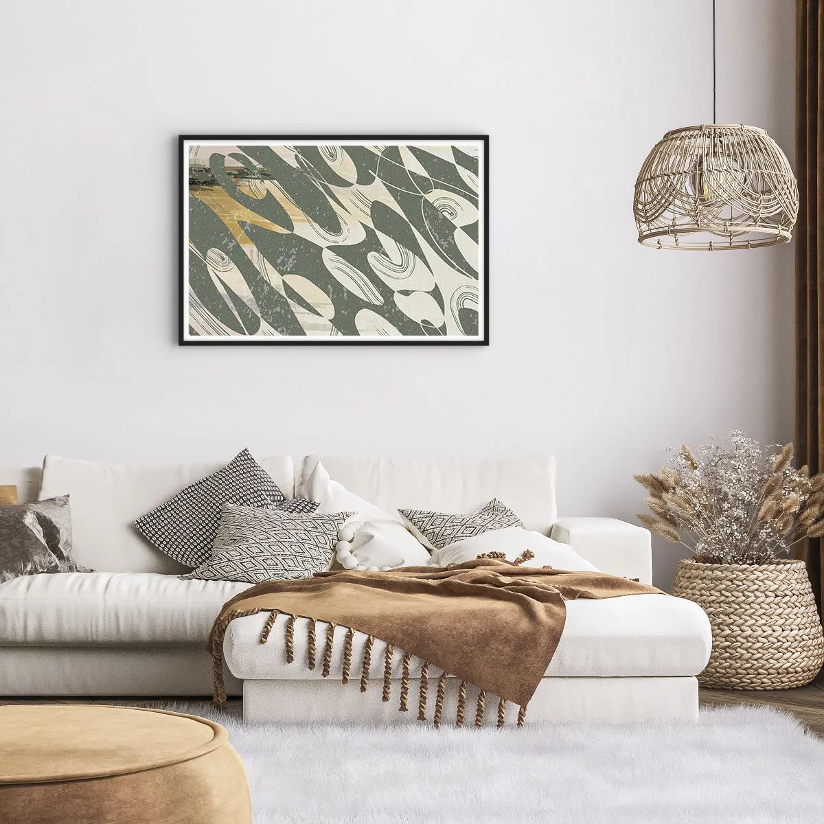 Affiche dans un cadre noir - Poster - Abstraction rythmique - 91x61 cm