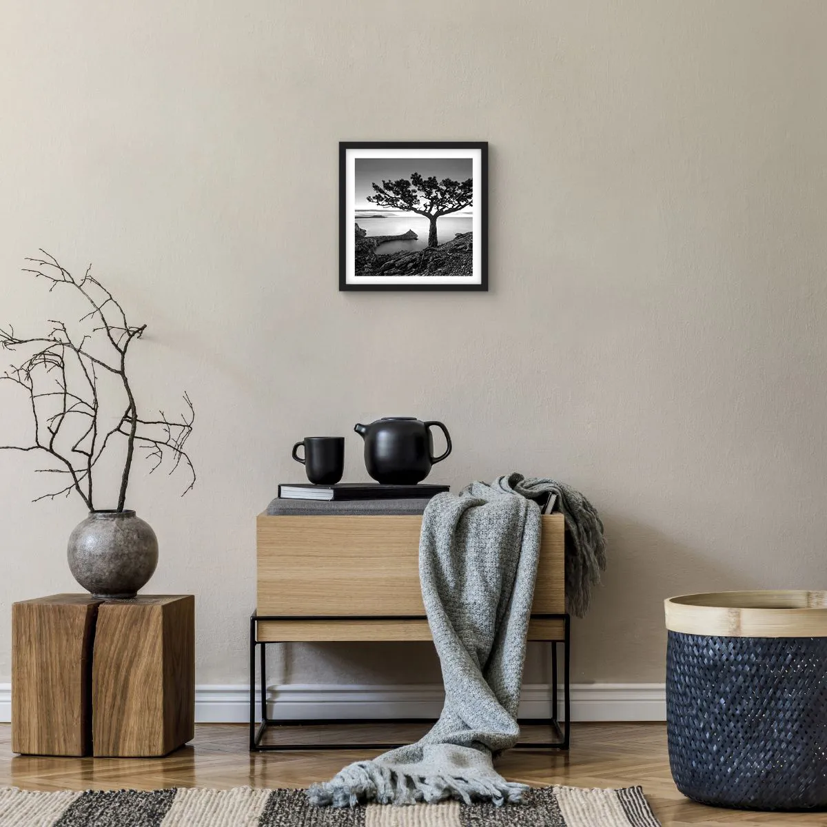 Poster in cornice nera - Pace fino all'orizzonte - 30x30 cm