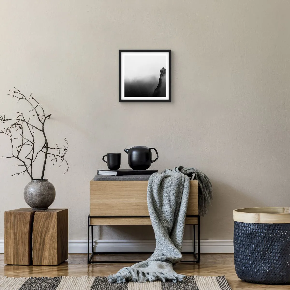 Plakat w czarnej ramie - Na skraju świata - 30x30 cm