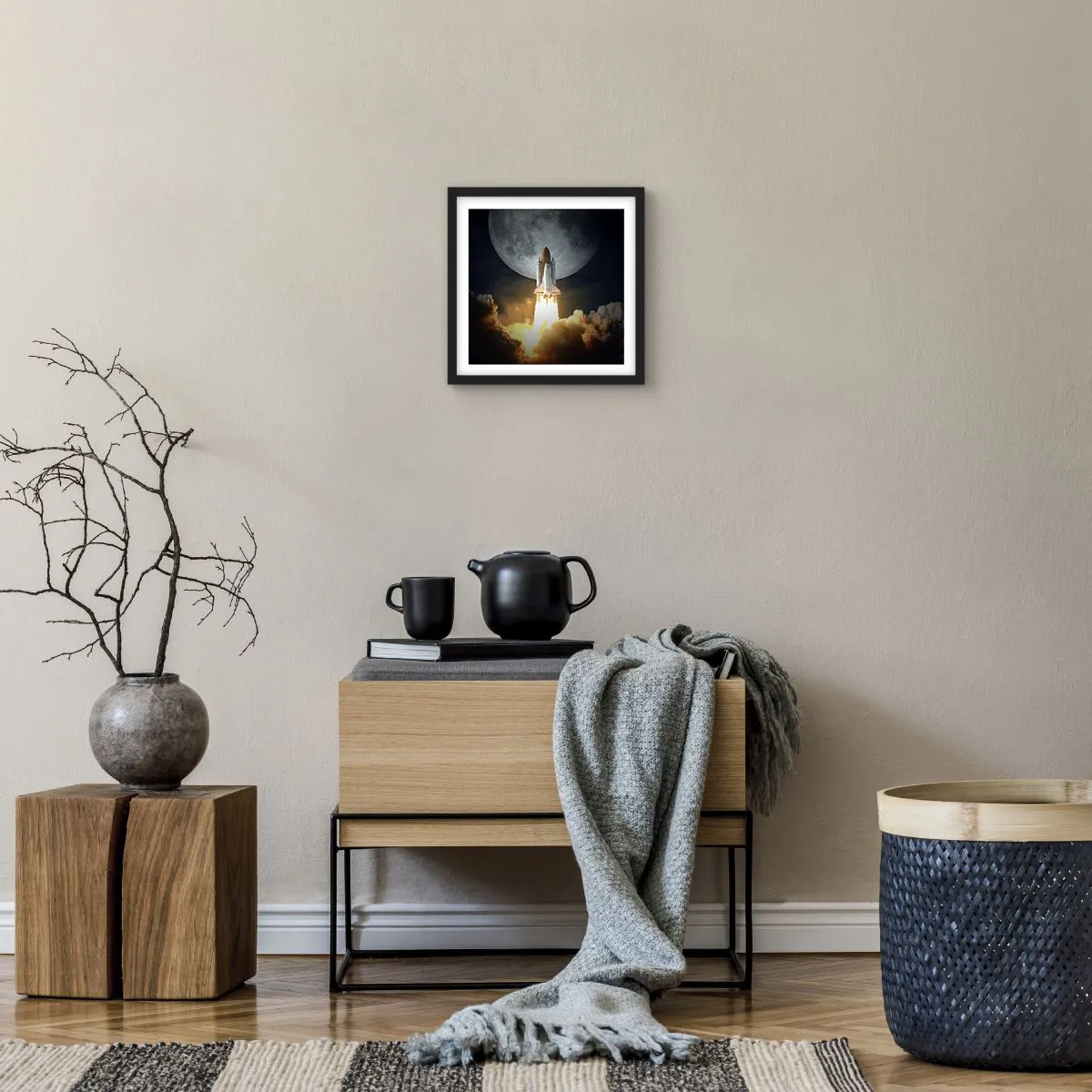 Poster in black frame - Beginning of Unearthly Adventure - 30x30 cm