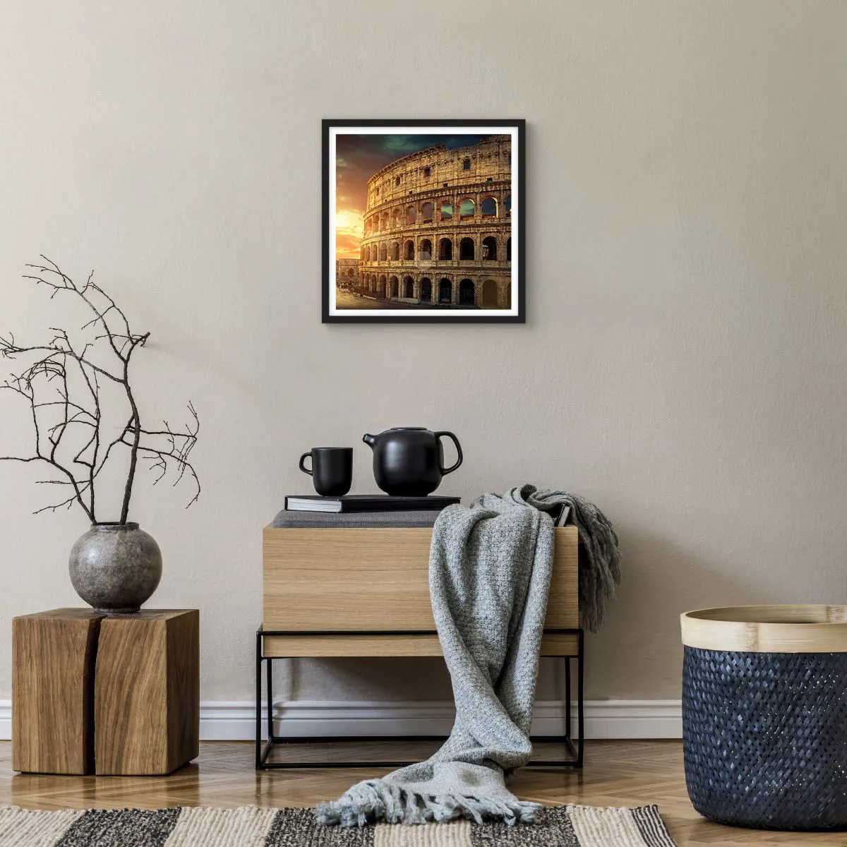 Poster in een zwarte lijst - Een kolossale indruk - 40x40 cm