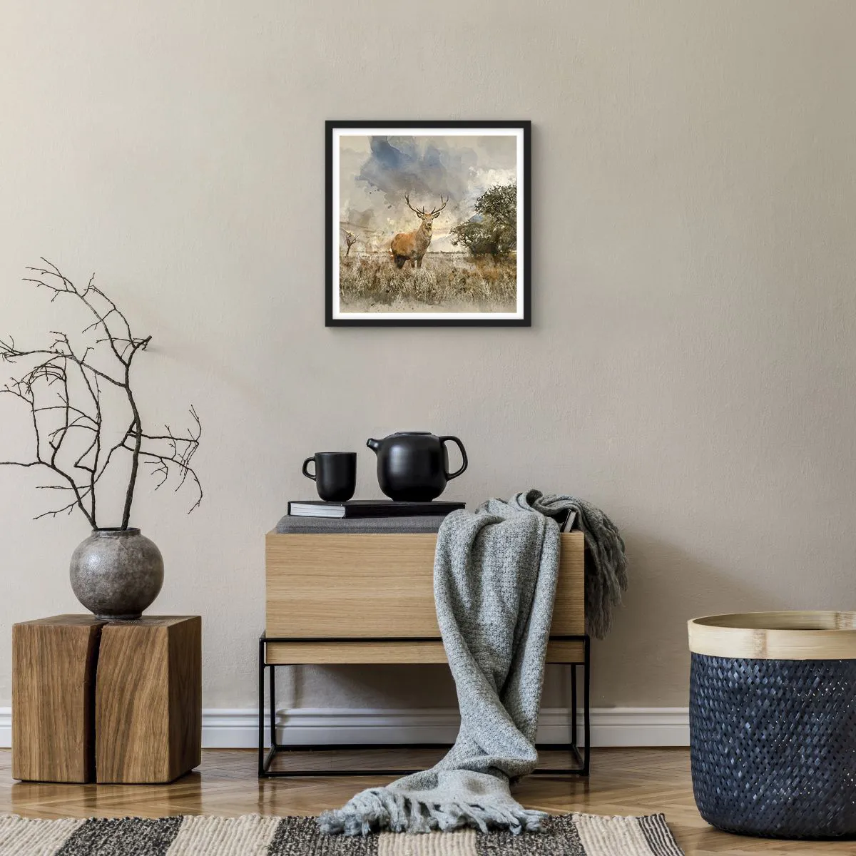 Poster in einem schwarzem Rahmen - Würde – Stärke – Würde - 40x40 cm