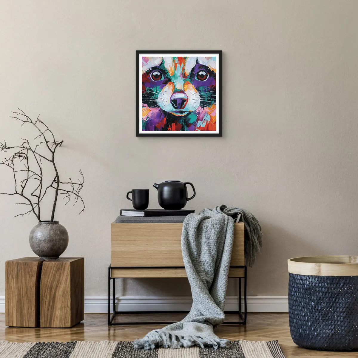 Plagát v čiernom ráme - Iba dobré emócie - 40x40 cm