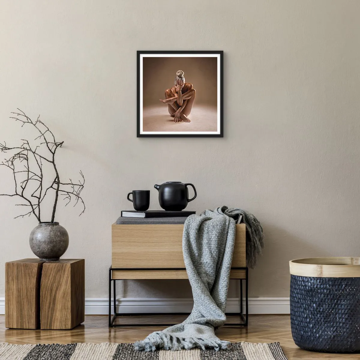 Affiche dans un cadre noir - Poster - Unité du corps et de l'âme - 40x40 cm