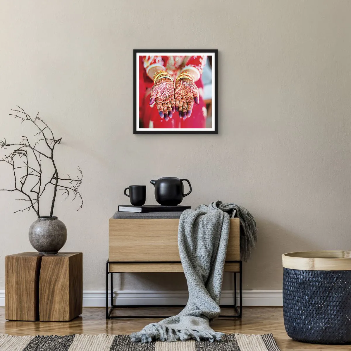 Poster in einem schwarzem Rahmen - Bereit, das Glück zu fangen? - 40x40 cm