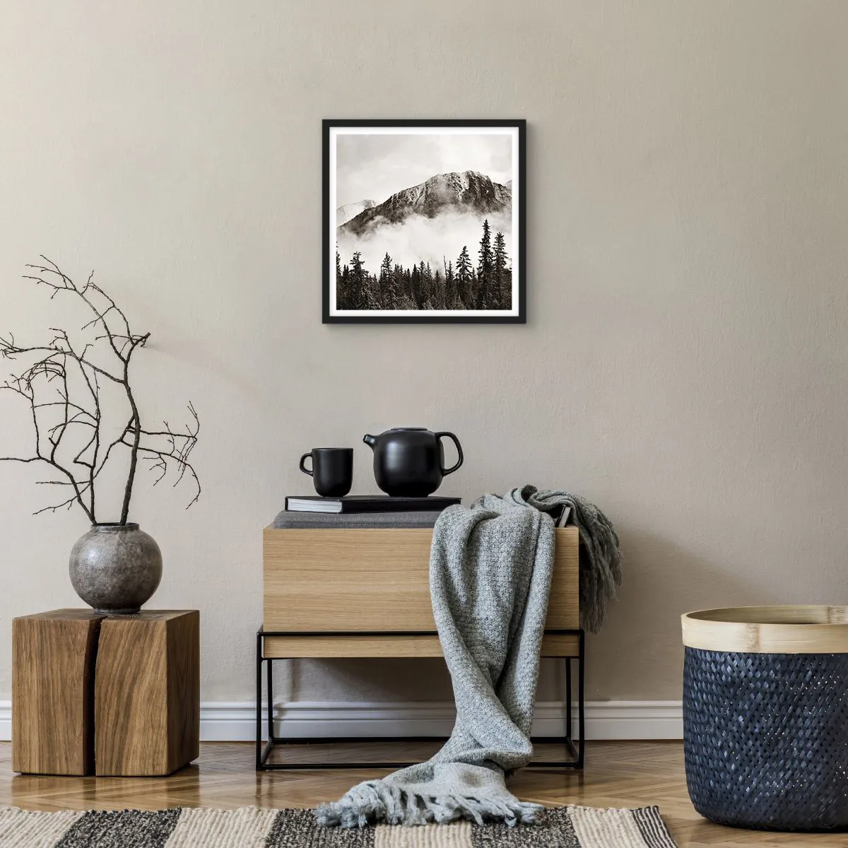 Póster en marco negro - Gobernante de granito - 40x40 cm