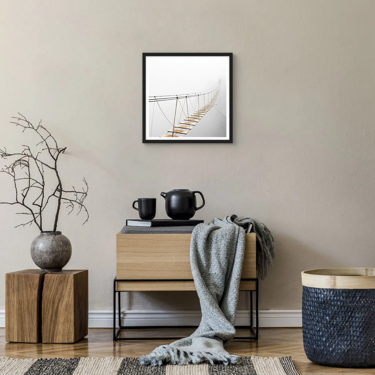 Affiche dans un cadre noir - Poster - Où cela va-t-il te mener? - 40x40 cm