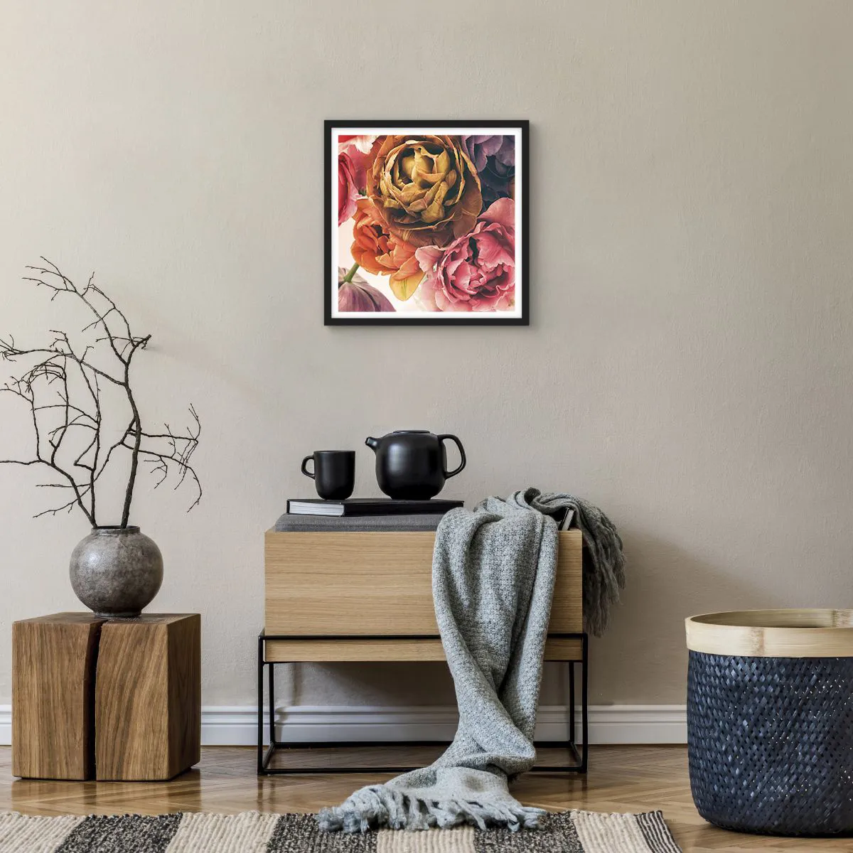 Poster in einem schwarzem Rahmen - Eine Feier des Lebens - 40x40 cm