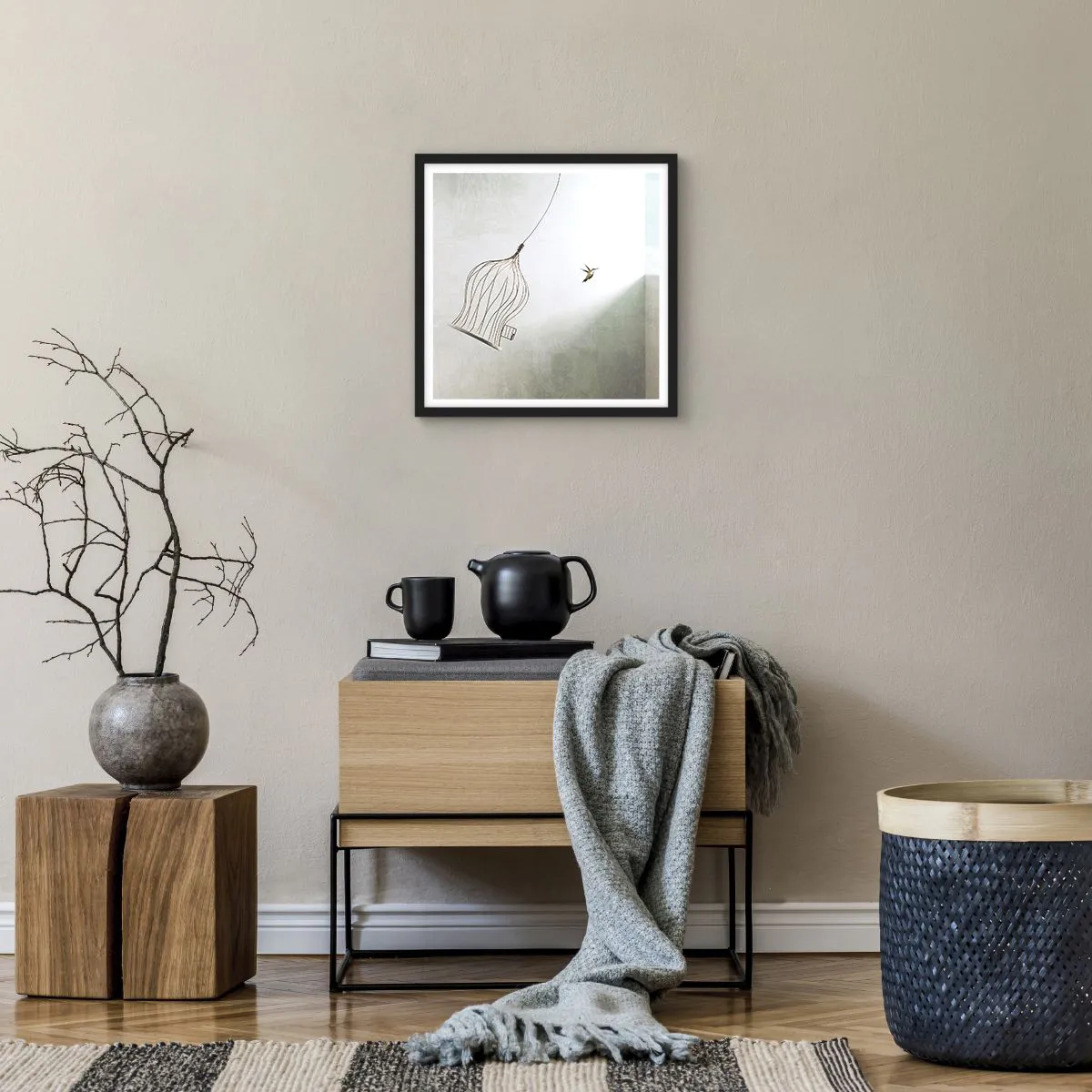 Poster in cornice nera - Nel proprio elemento - 40x40 cm