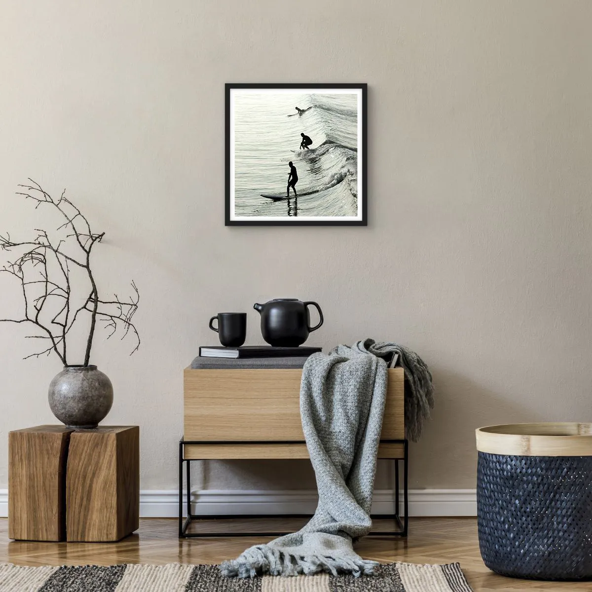 Plakát v černém rámu - Za vlnou - 40x40 cm