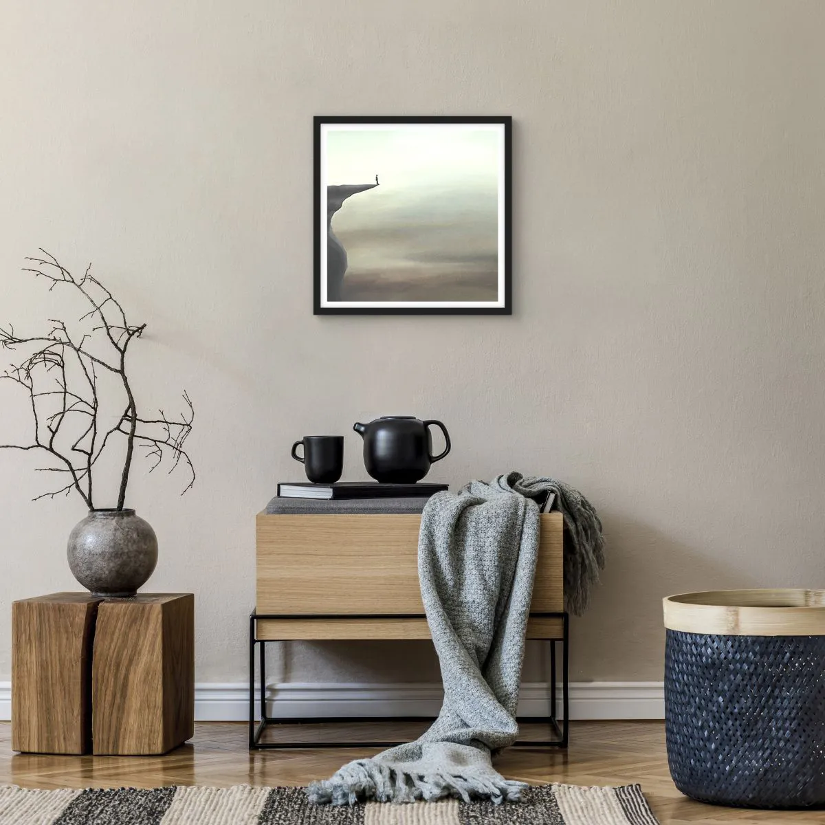 Affiche dans un cadre noir - Poster - Tout en haut, bien entendu! - 40x40 cm