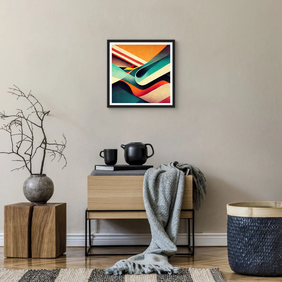 Poszter fehér keretben - Intenzív kompozíció - 40x40 cm