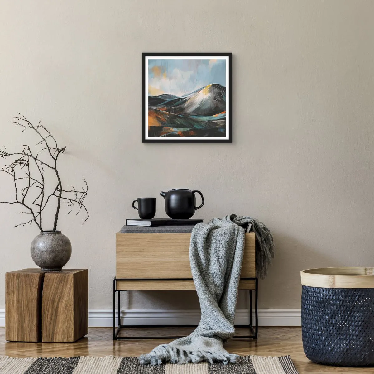 Plakat i sort ramme - Rå og smuk - 40x40 cm