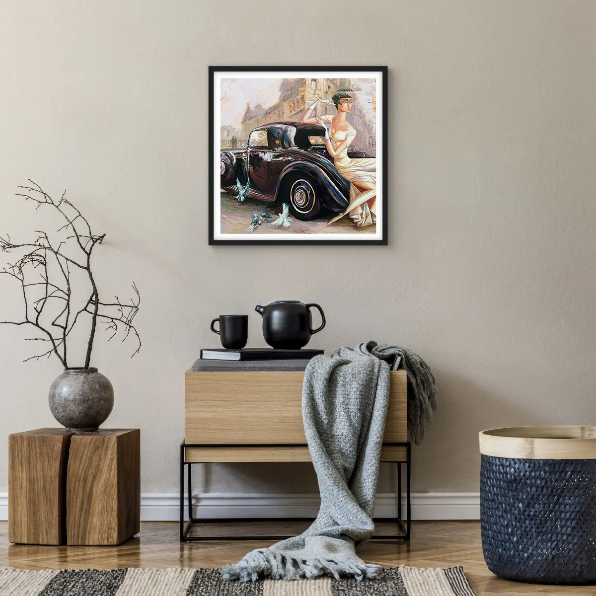 Poszter fehér keretben - Elegancia retro stílusban - 50x50 cm