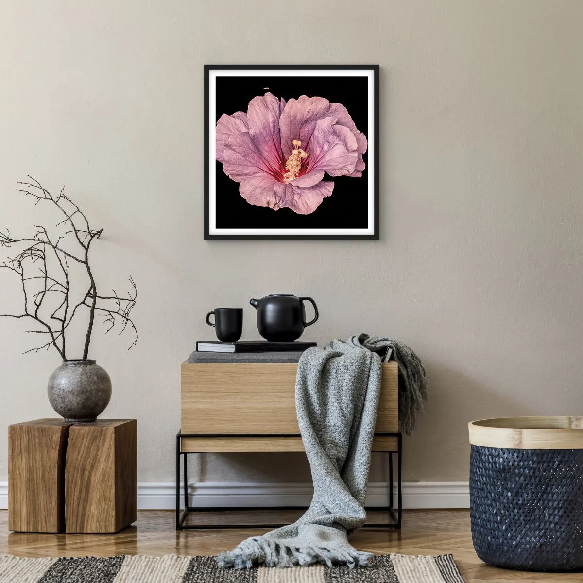 Affiche dans un cadre noir - Poster - Directement au coeur - 50x50 cm